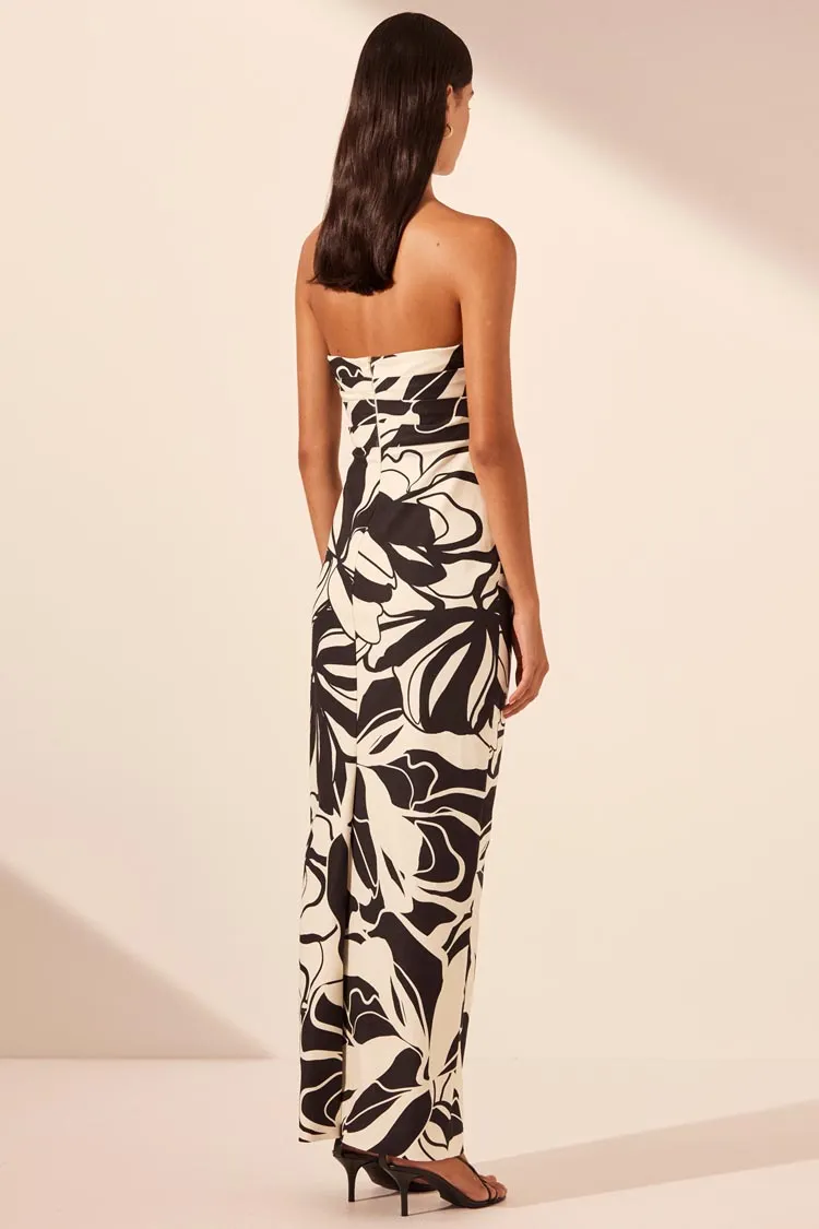 Azize Strapless Draped Maxi Dress