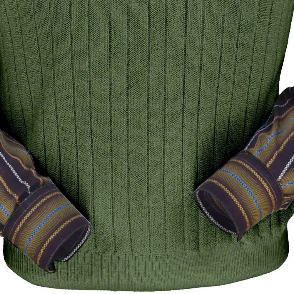 Baby Alpaca 'Links Stitch' Ribbed Zip-Neck Sweater Vest in Sage by Peru Unlimited