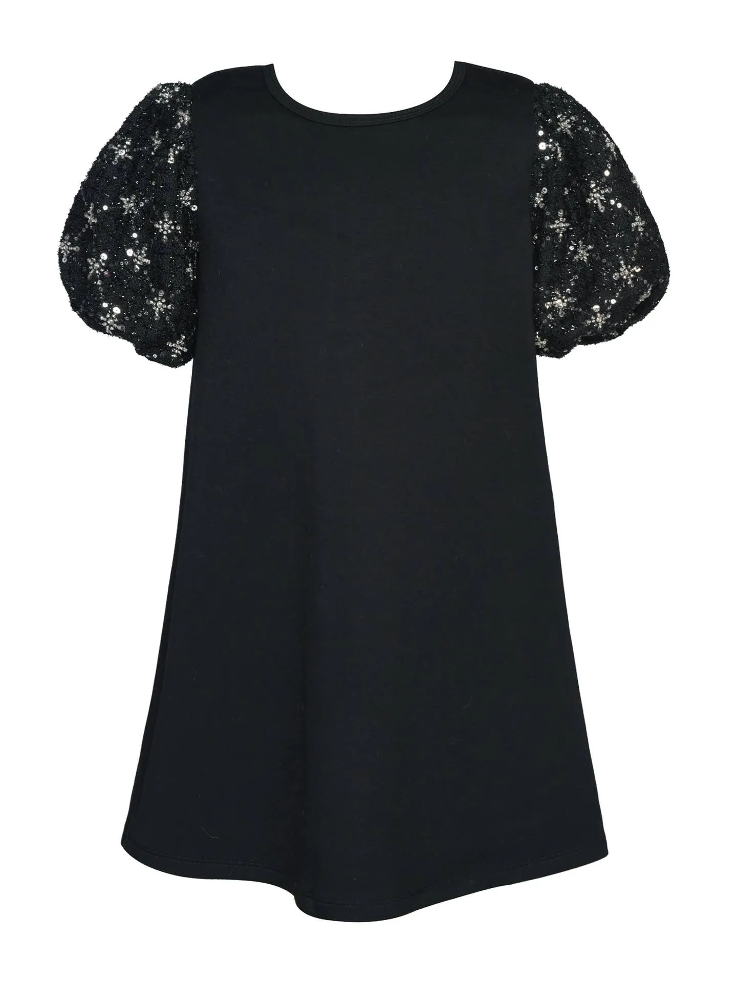 Beaded Bubble Sleeve Shift Dress