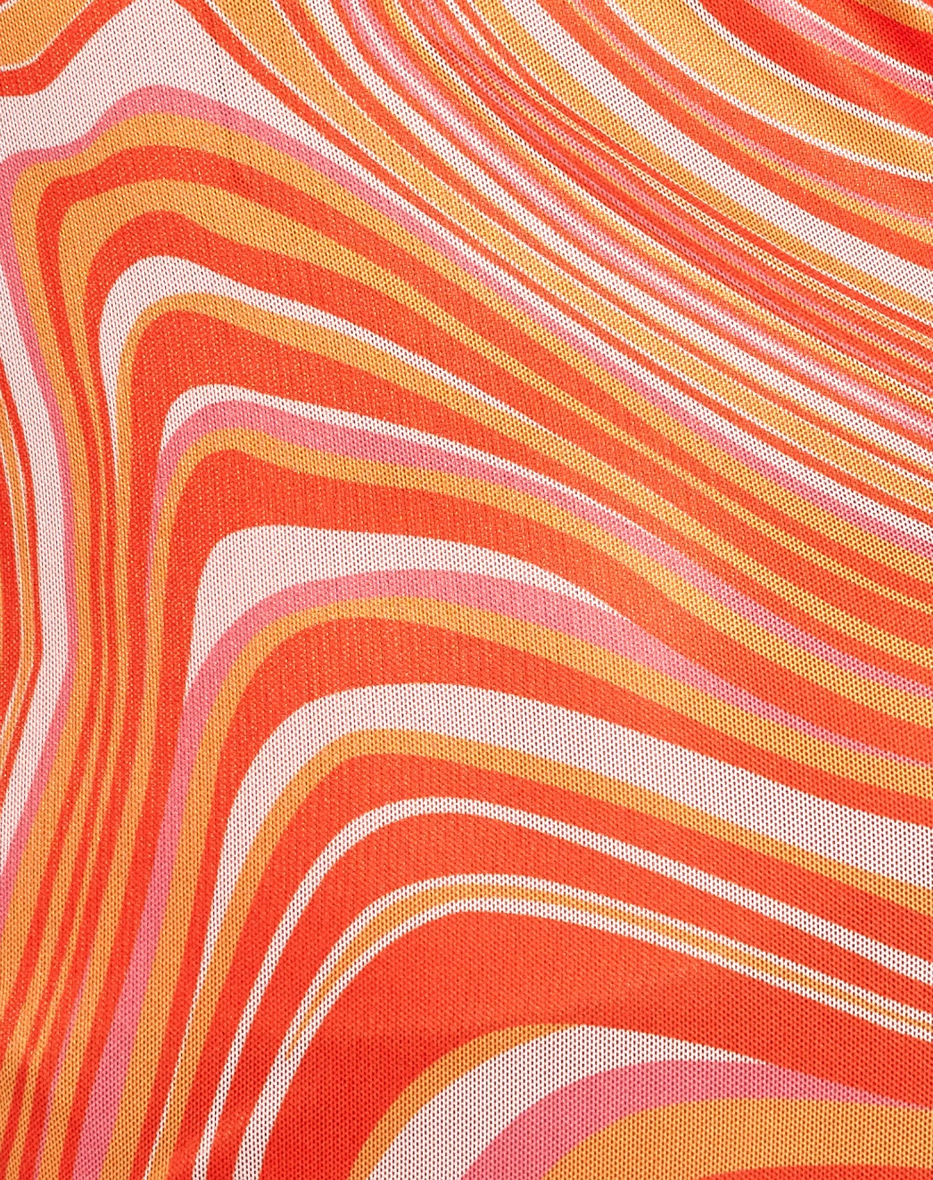 Brigitta Mini Dress in 70's Ripple Tangerine