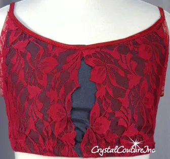 Custom Charcoal Gray & Red Bra Top & Booty Shorts