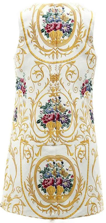 Embellished Cupid Brocade Mini Shift Dress