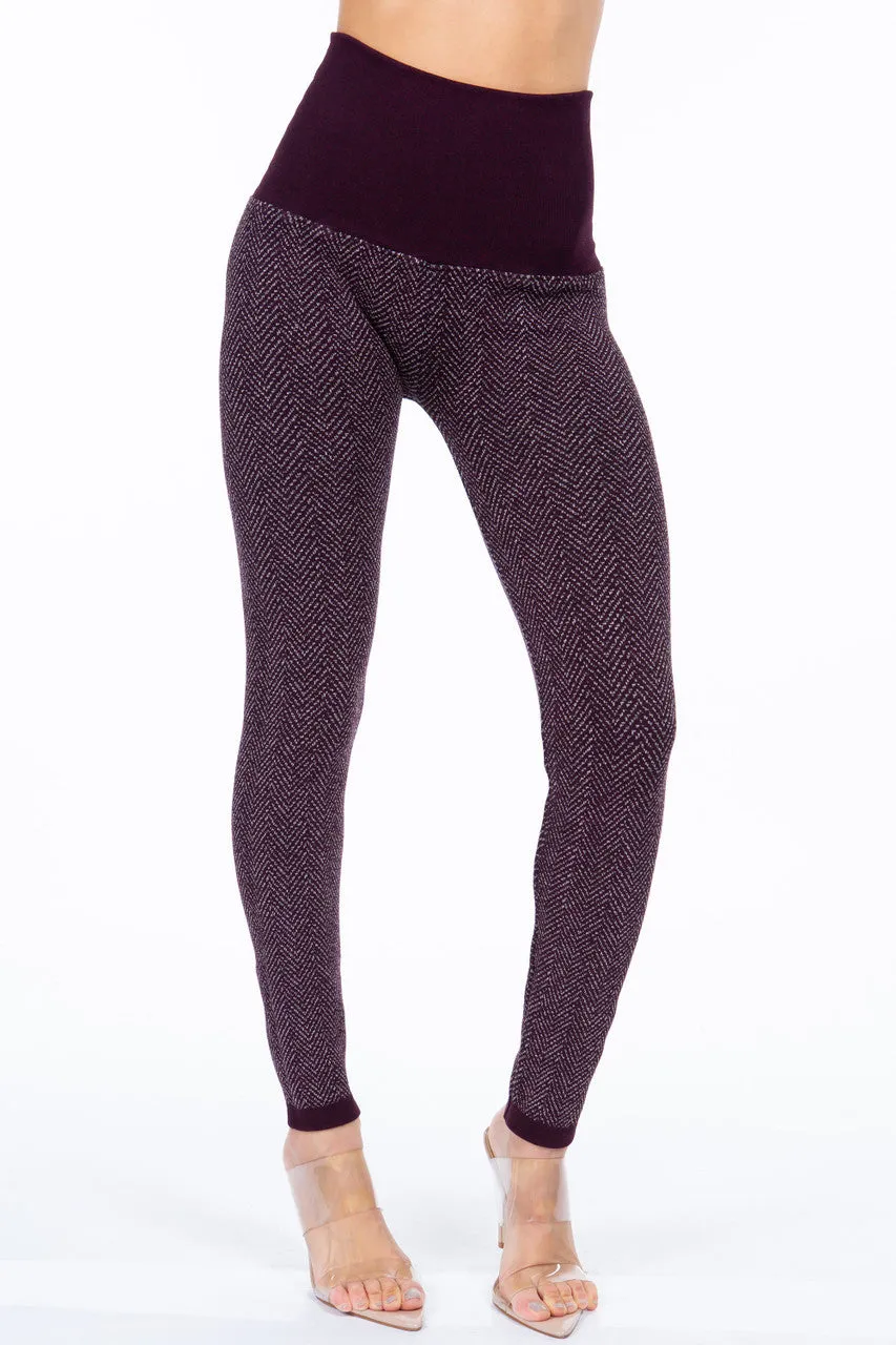 Fig High Waist Fig Herringbone Jacquard Sweater Legging