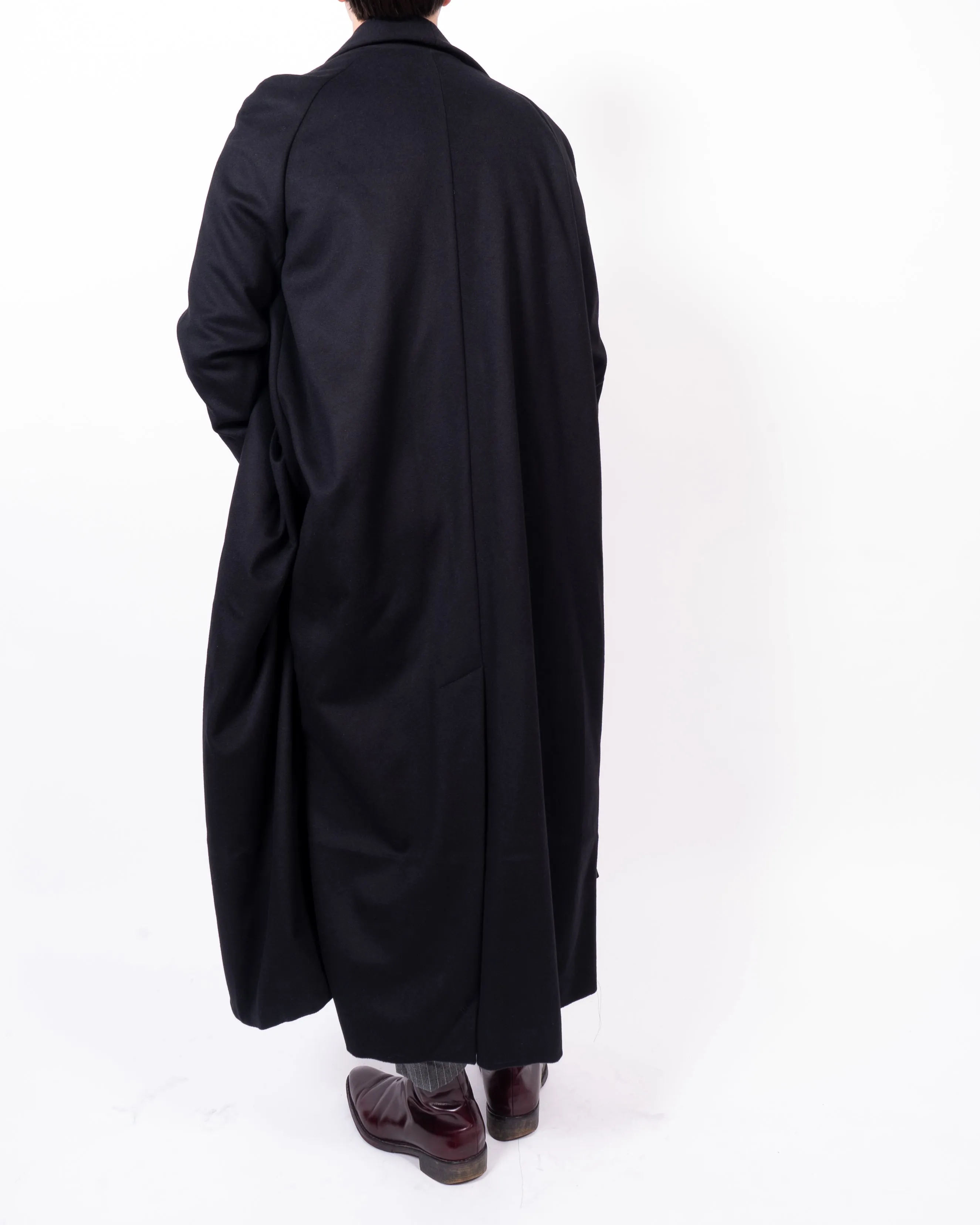 FW13 Asymmetric Kimono Coat in Black Wool
