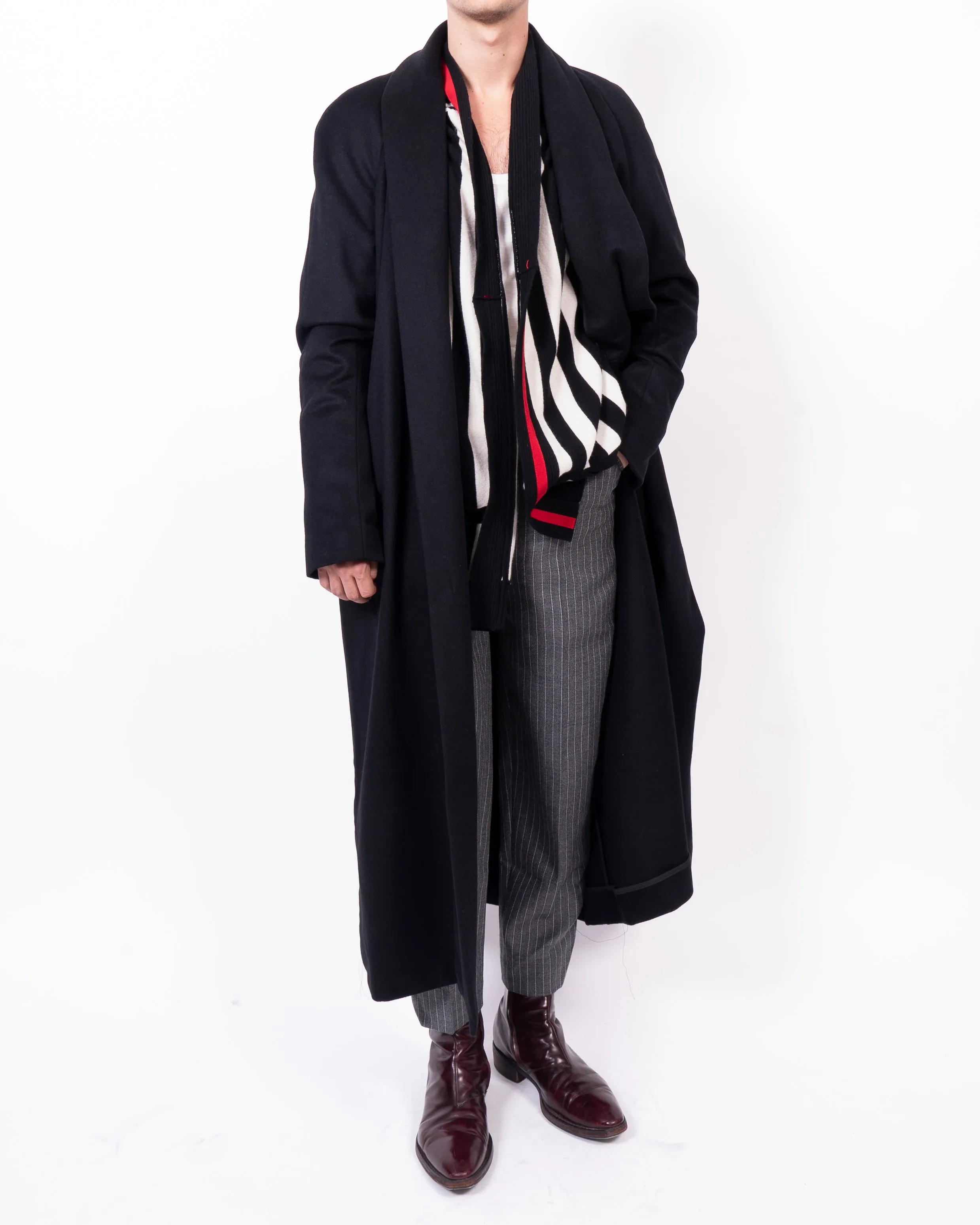 FW13 Asymmetric Kimono Coat in Black Wool