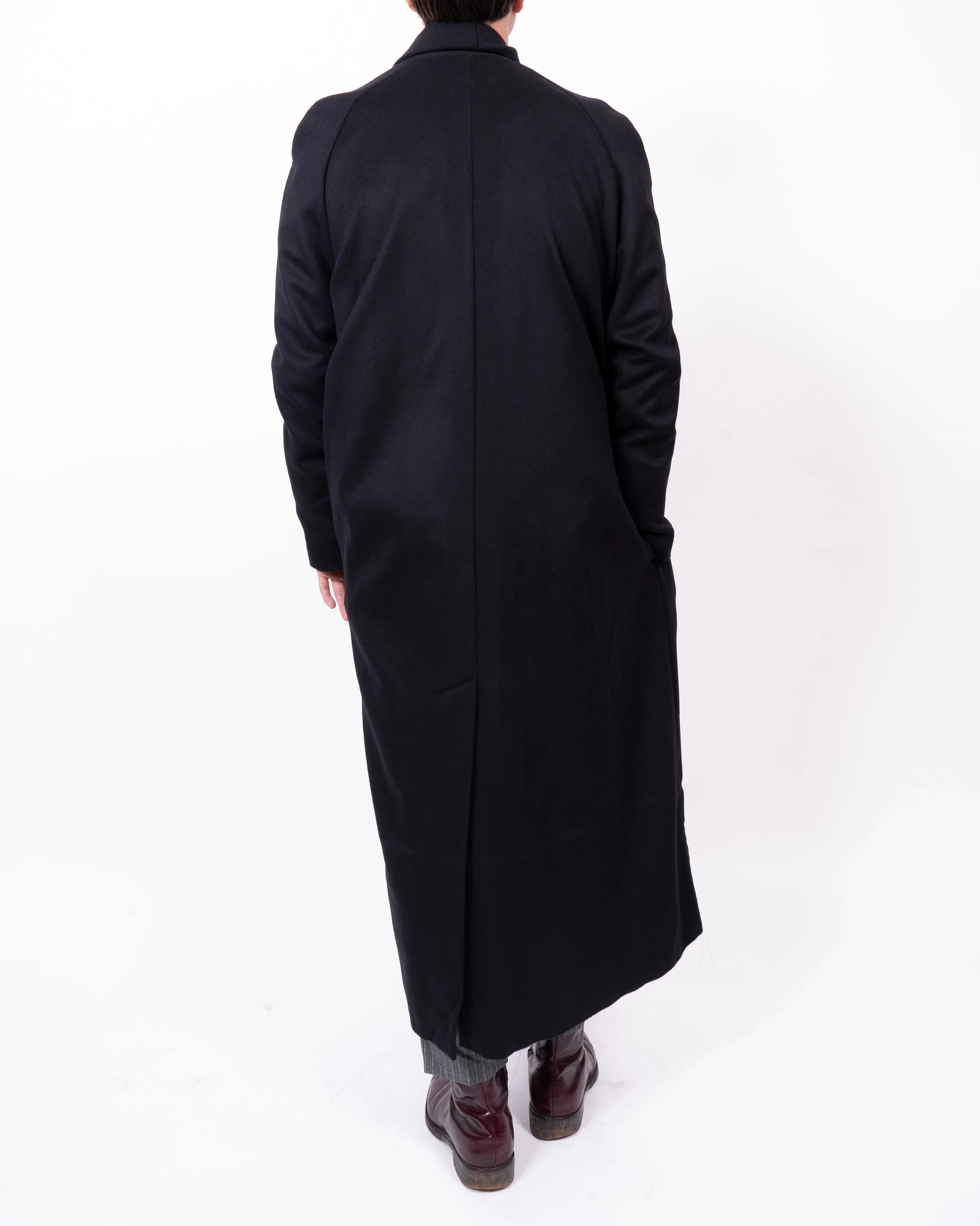 FW13 Asymmetric Kimono Coat in Black Wool