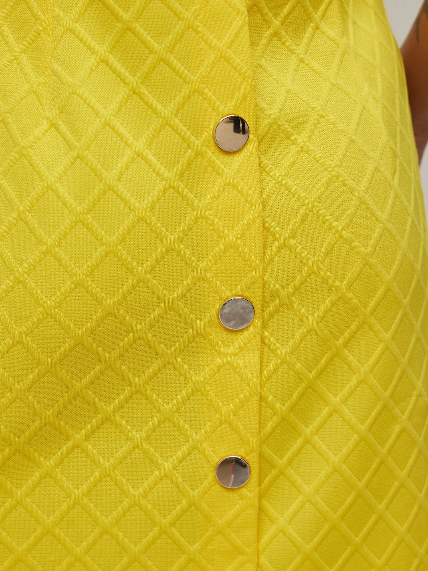 Geometric Button-Back Shift Dress