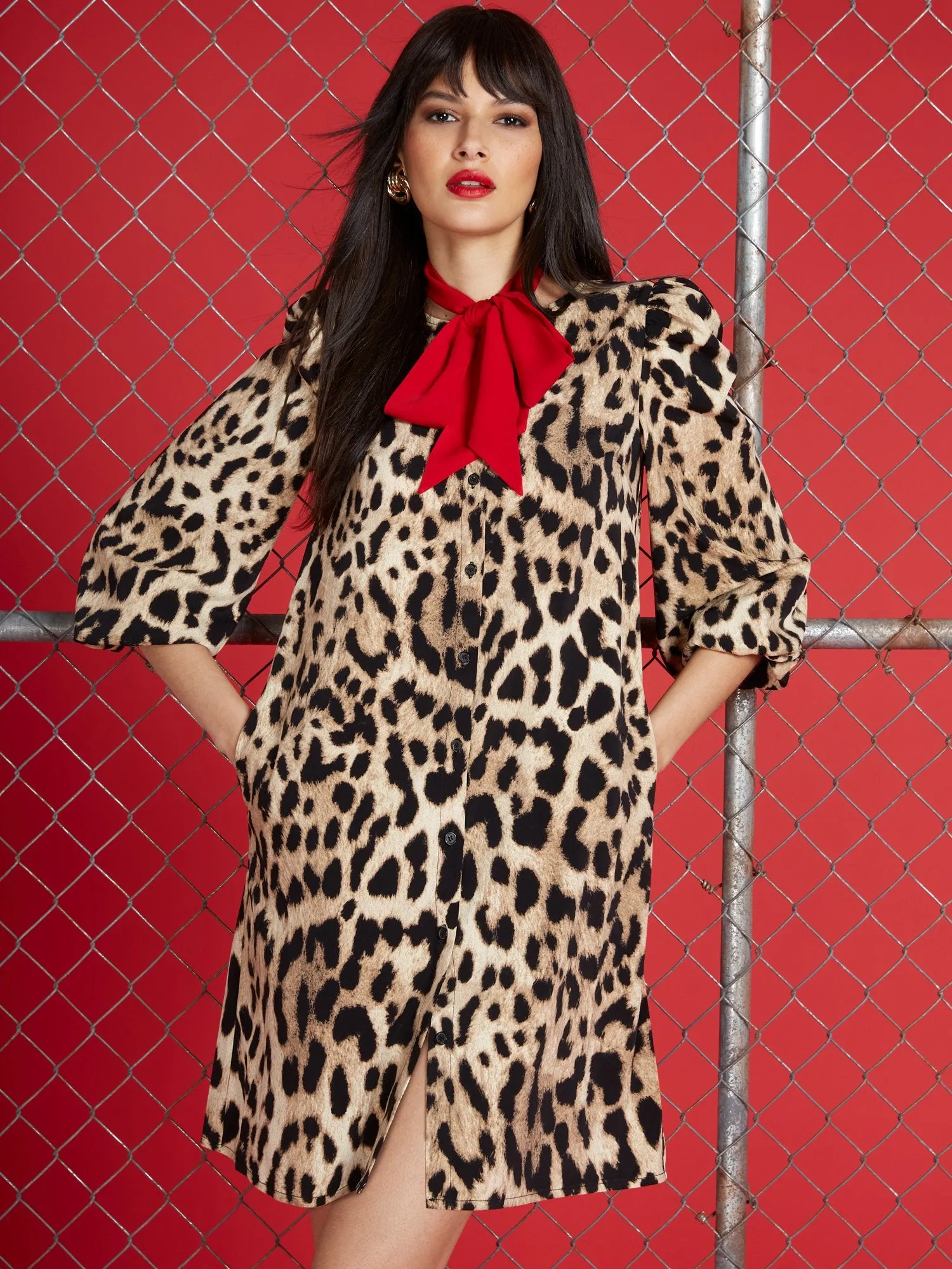 Leopard-Print Bow Dress