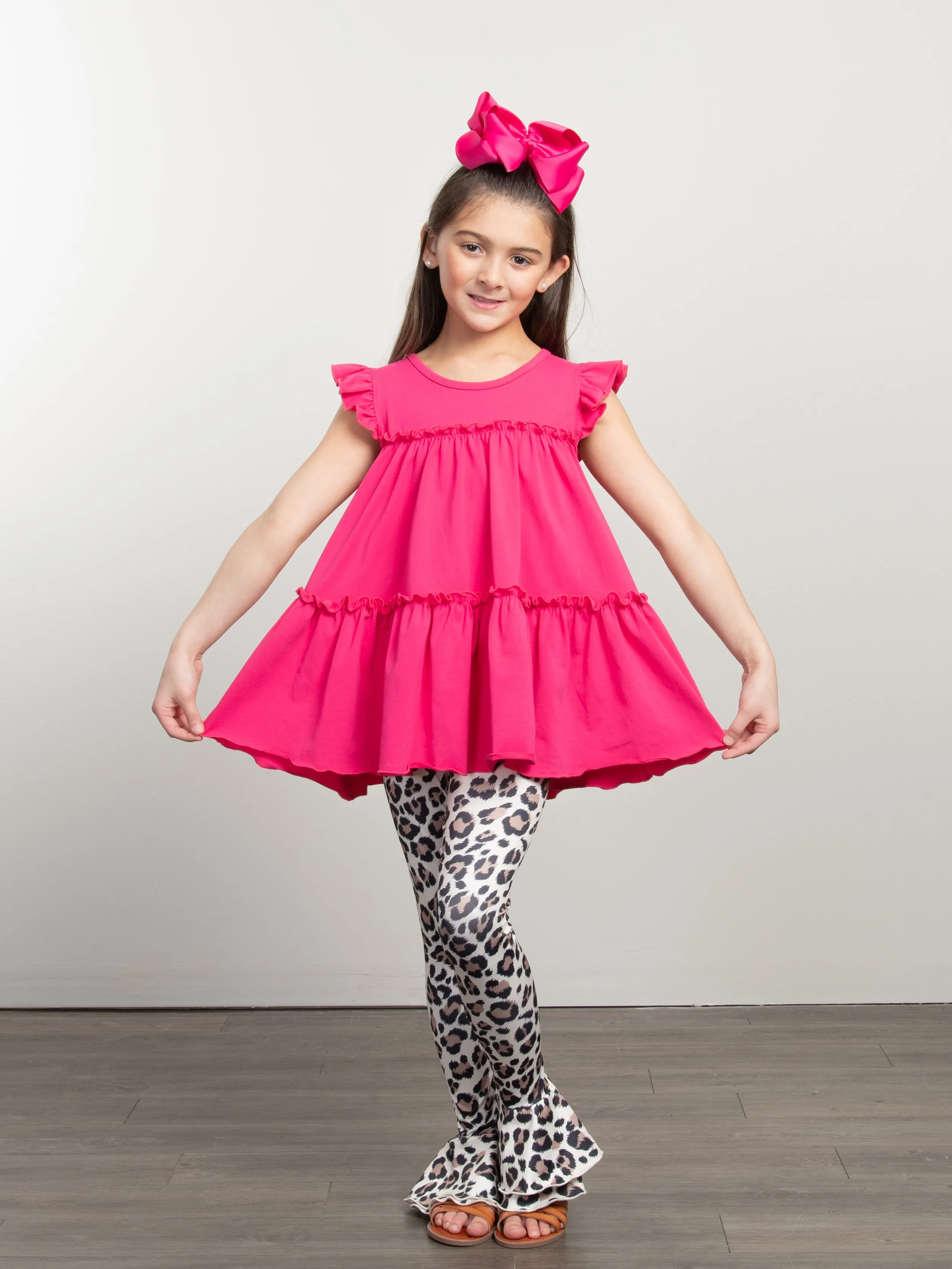 Leopard Tiered Bell Bottoms
