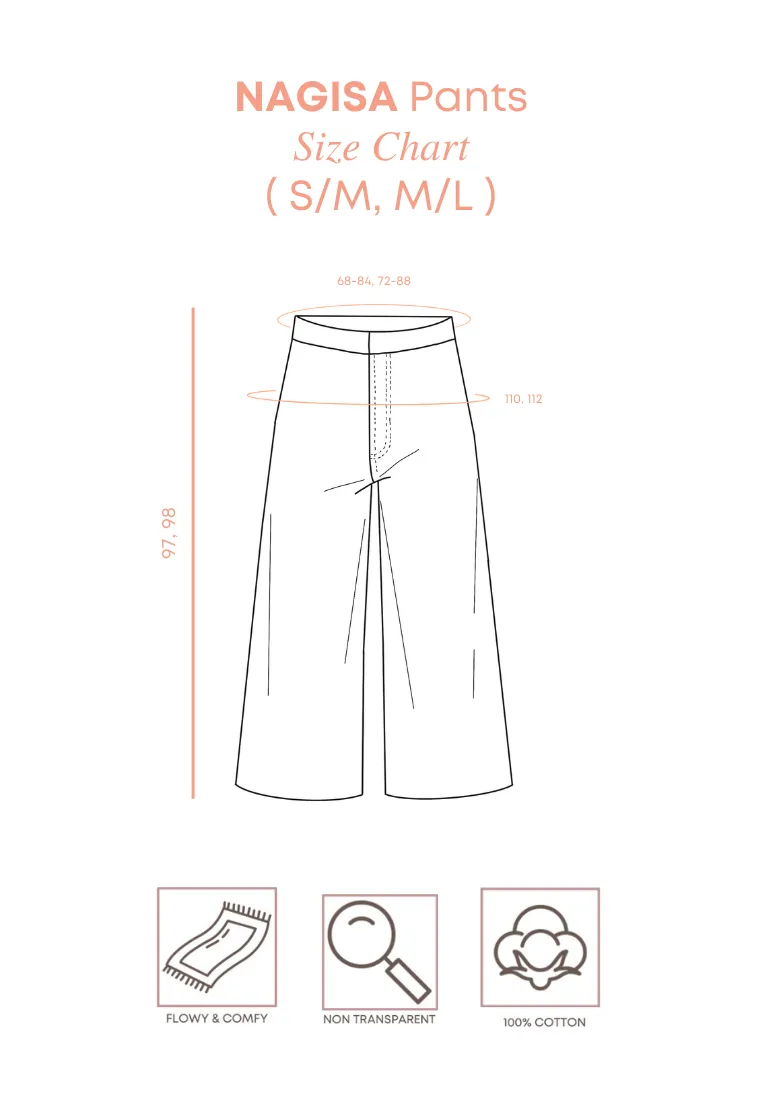NAGISA Wide Leg Linen Pants - Light Brown