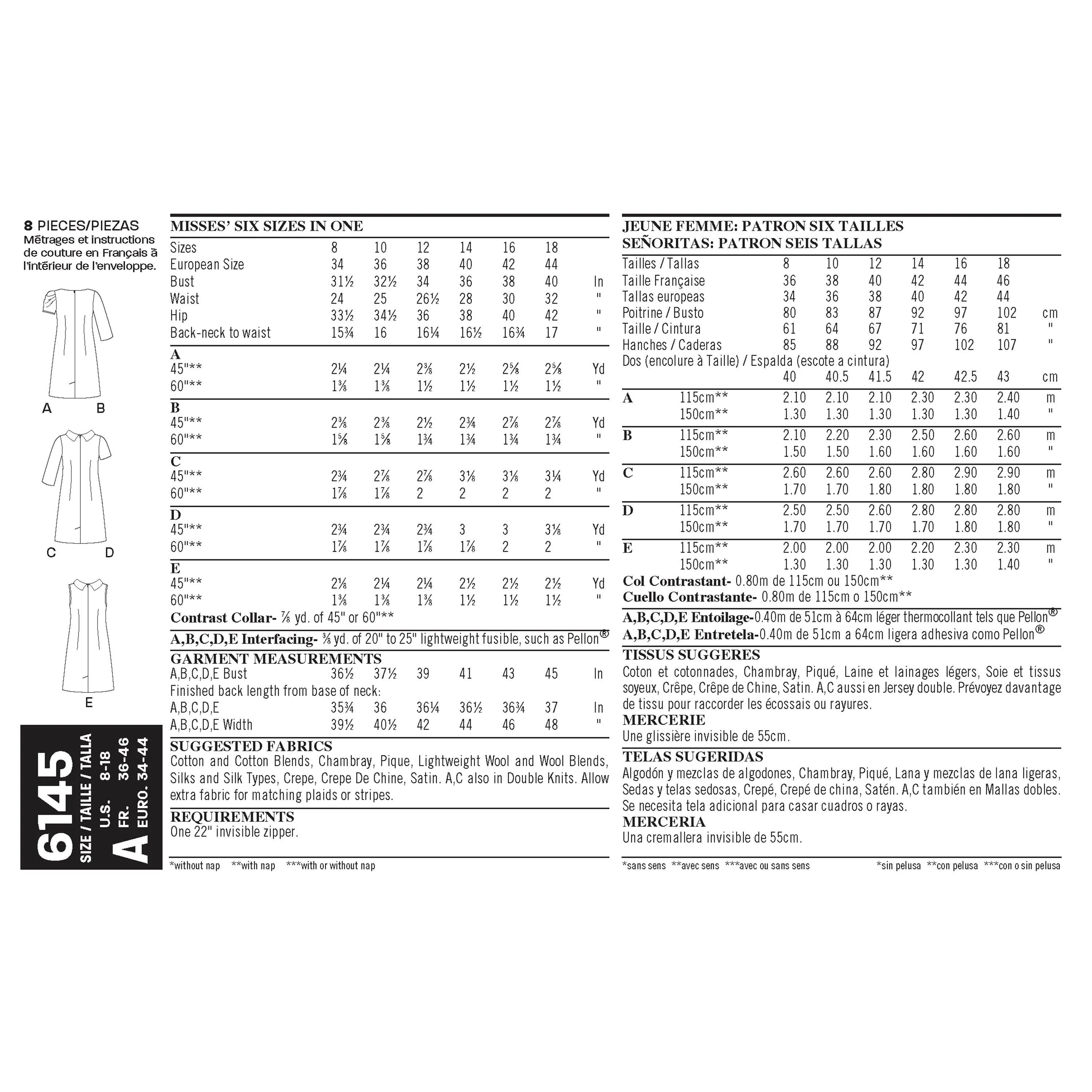 New Look Sewing Pattern 6145