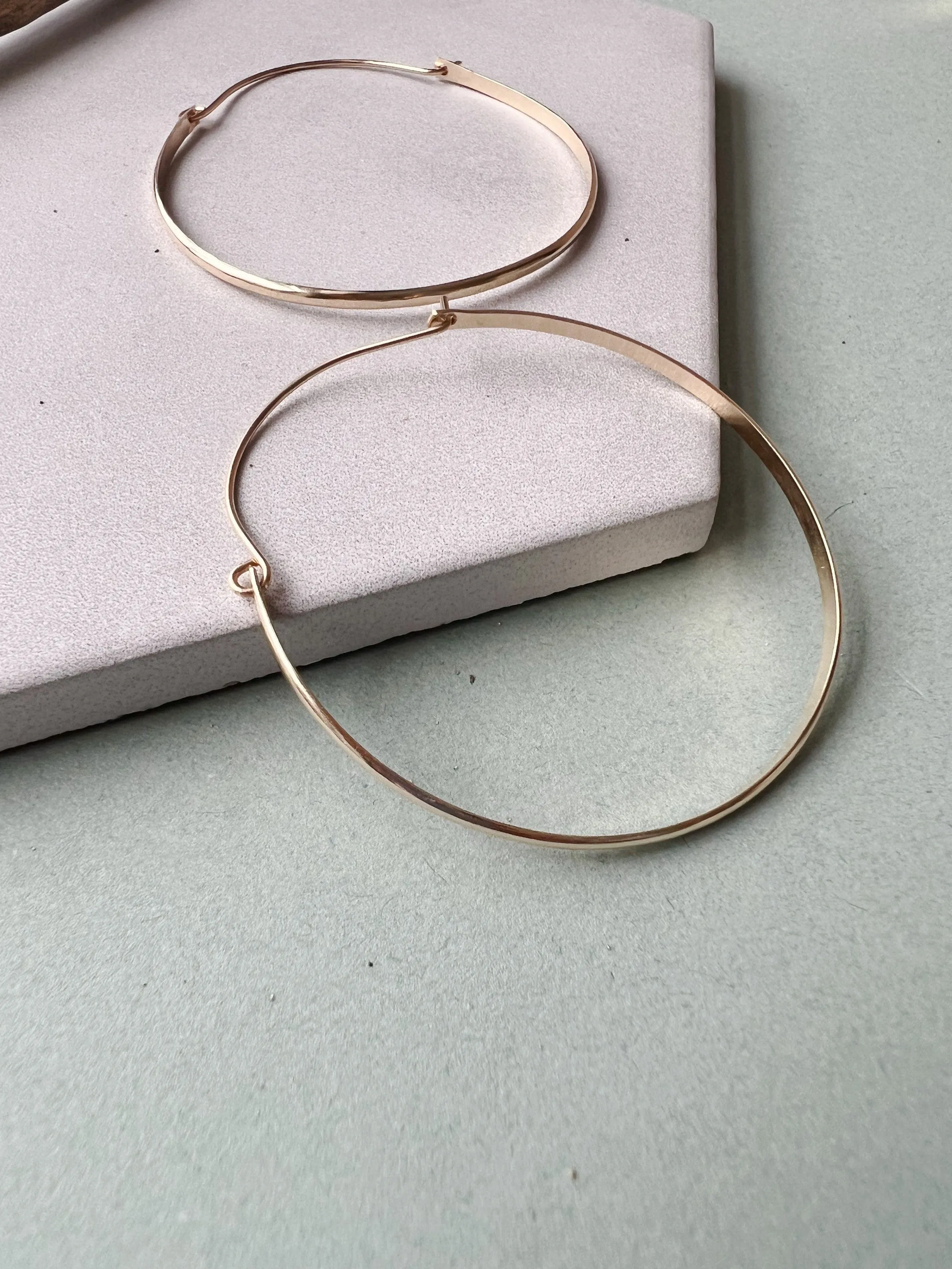 Oakley XL gold Hoops, lightweight large gold hoops, classic gold hoops