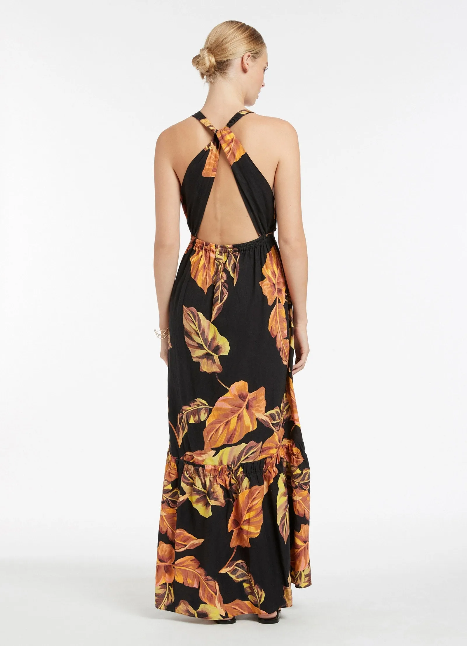 Palmas Plunge Maxi Dress - Black
