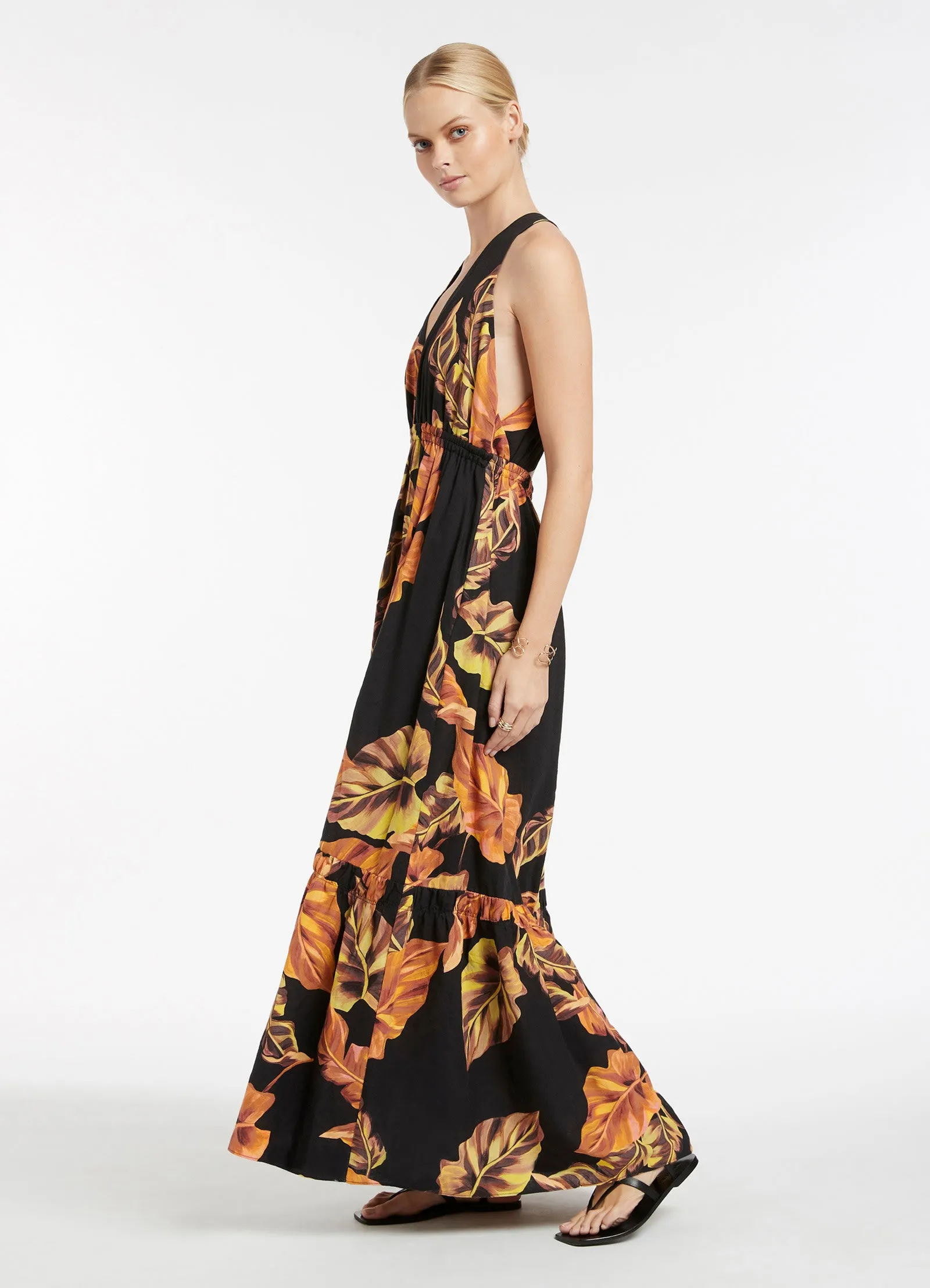 Palmas Plunge Maxi Dress - Black