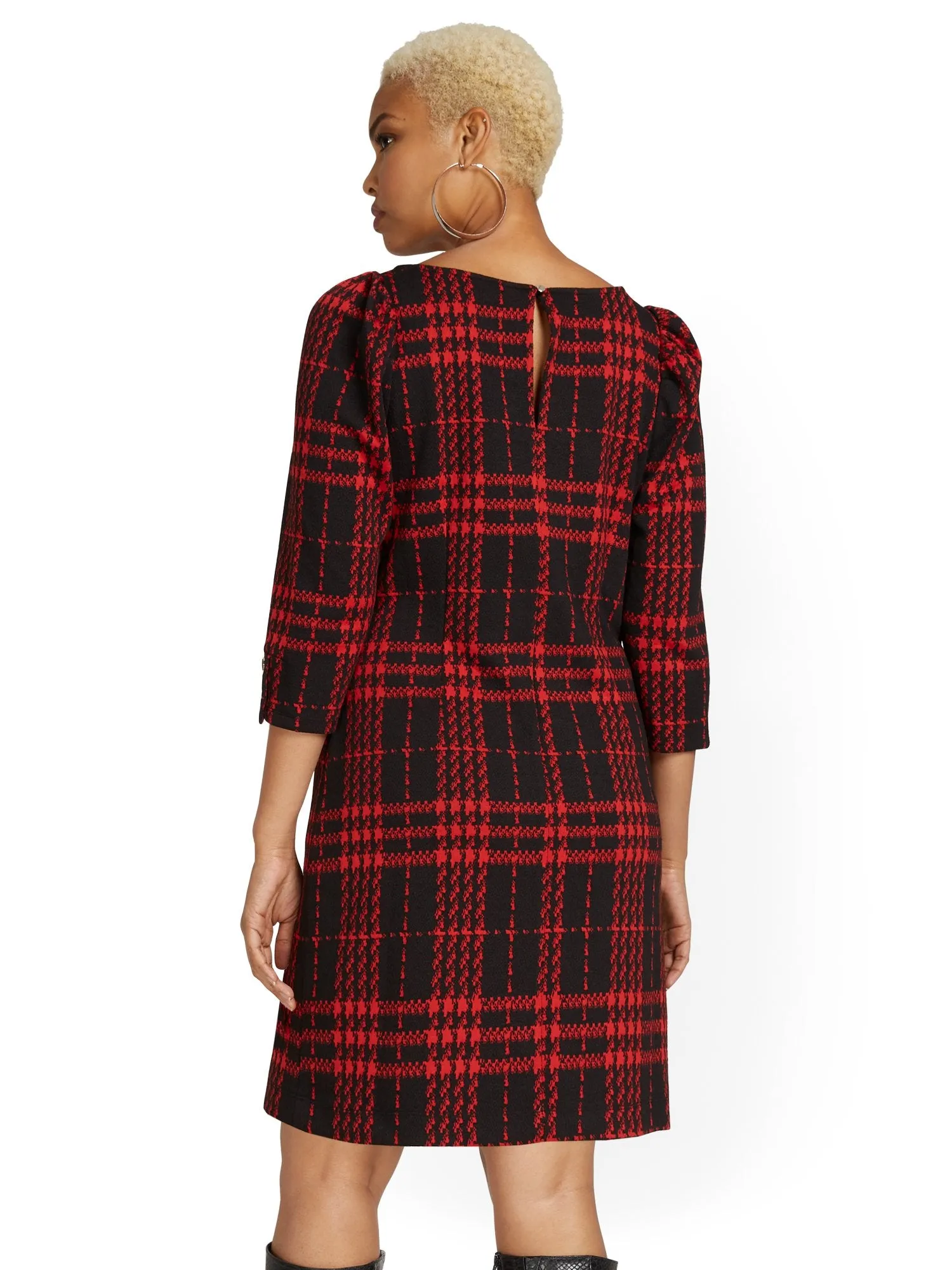 Petite Puff-Sleeve Shift Dress - Superflex