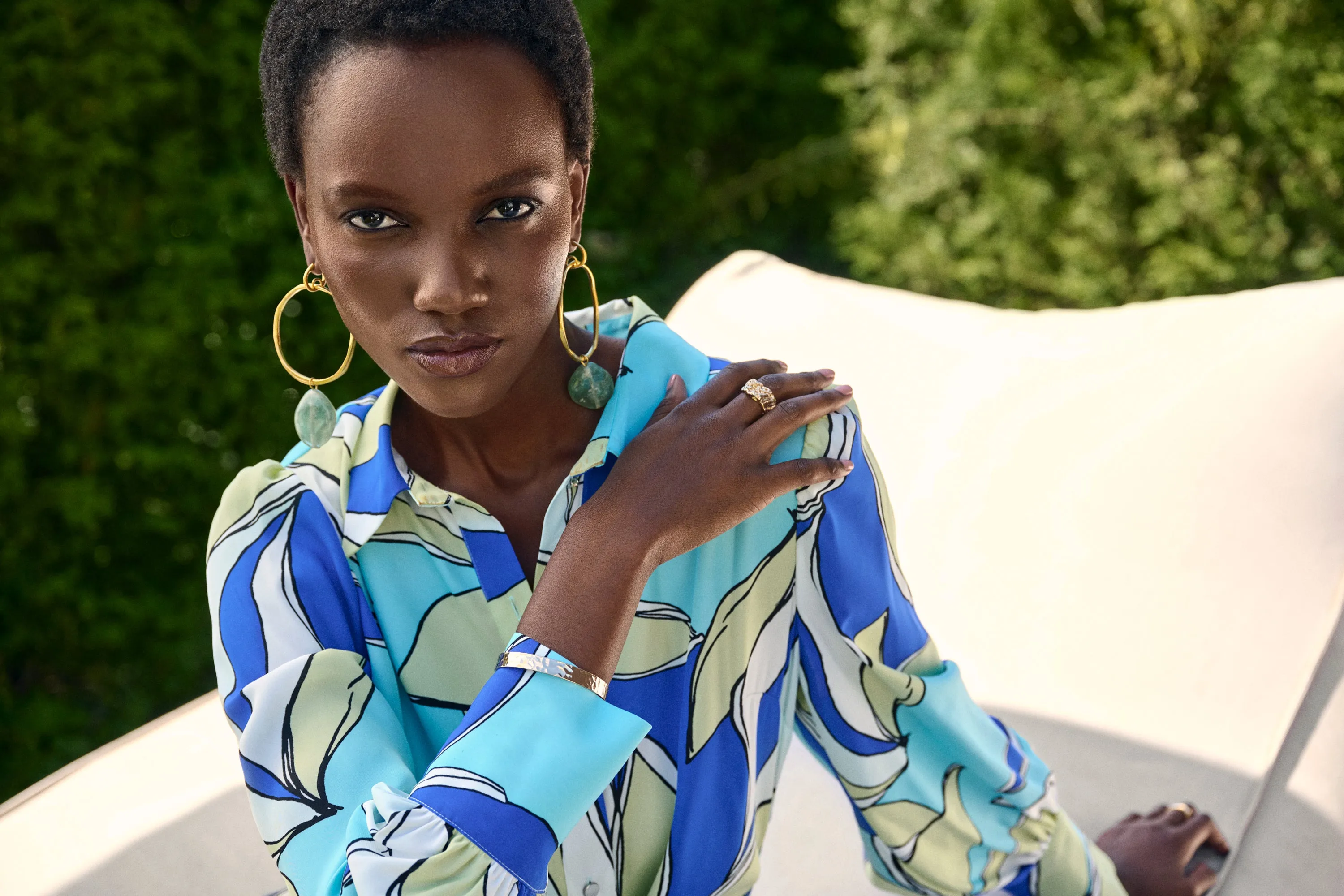 Satin Floral Print Shirt Dress