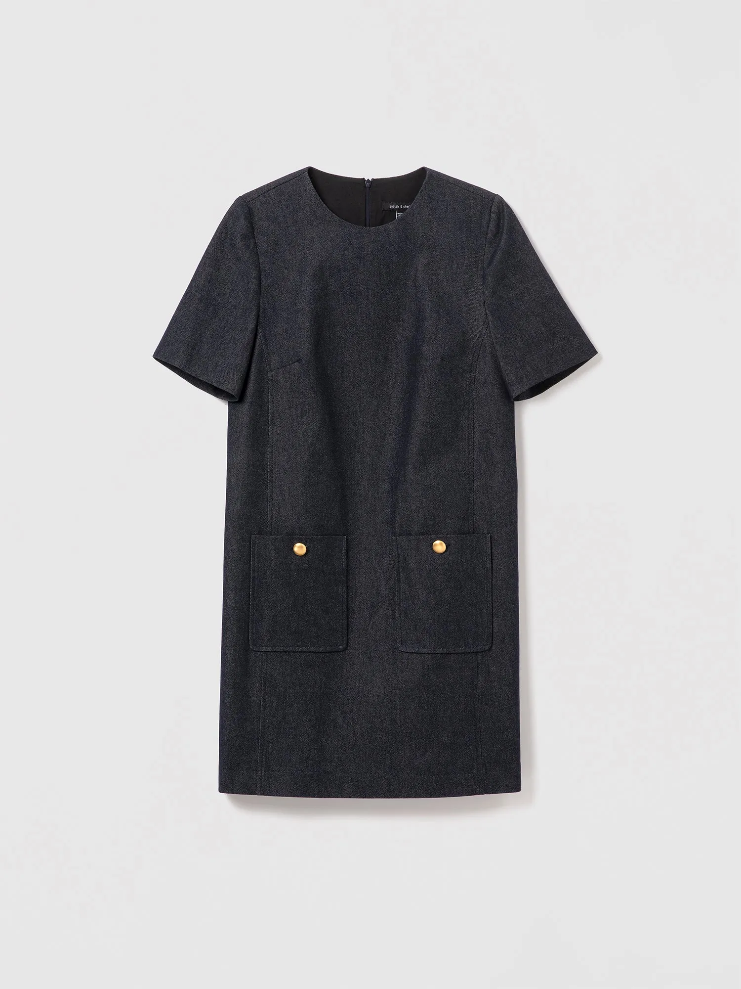 Stretch denim shift dress