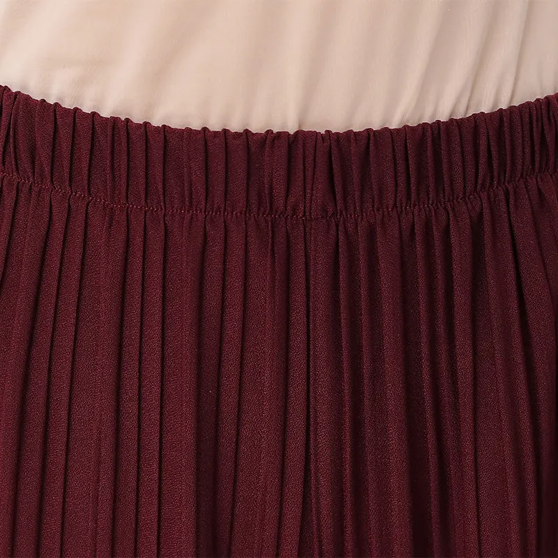 Summer Elderly Women Pants Pleated Wide Leg Casual Mom Loose Plus Size Ankle-Length Culottes