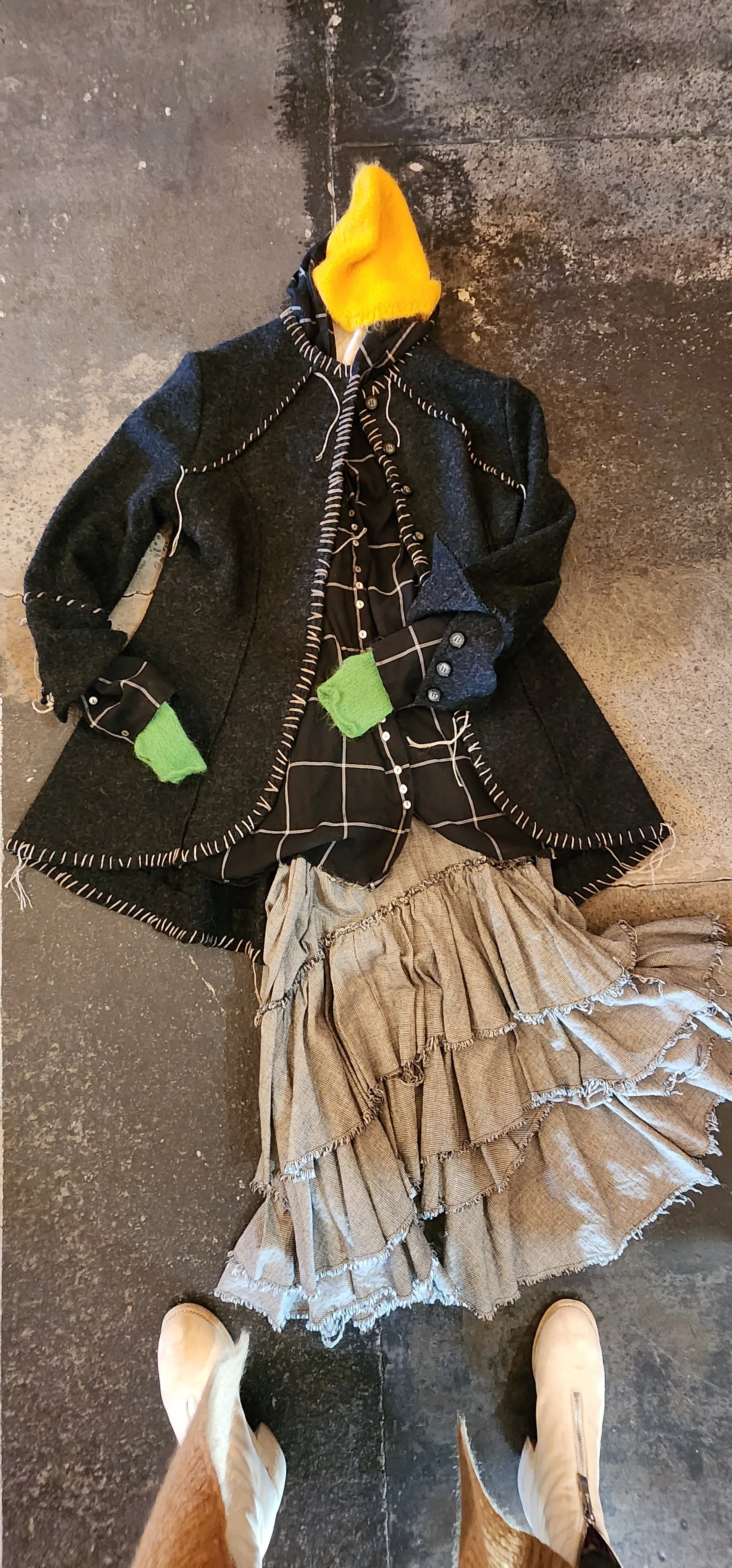 Tux jacket w/ hand stitch (boiled Wool)