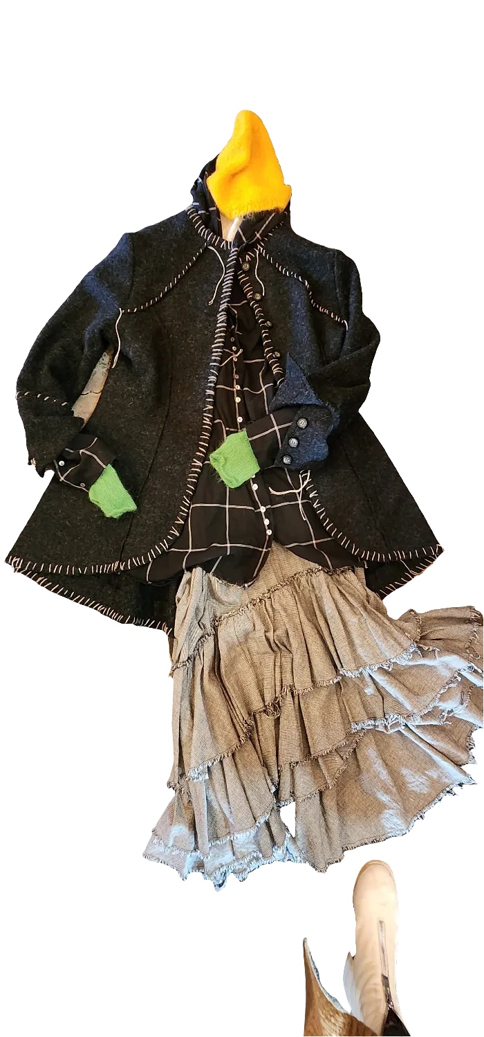 Tux jacket w/ hand stitch (boiled Wool)