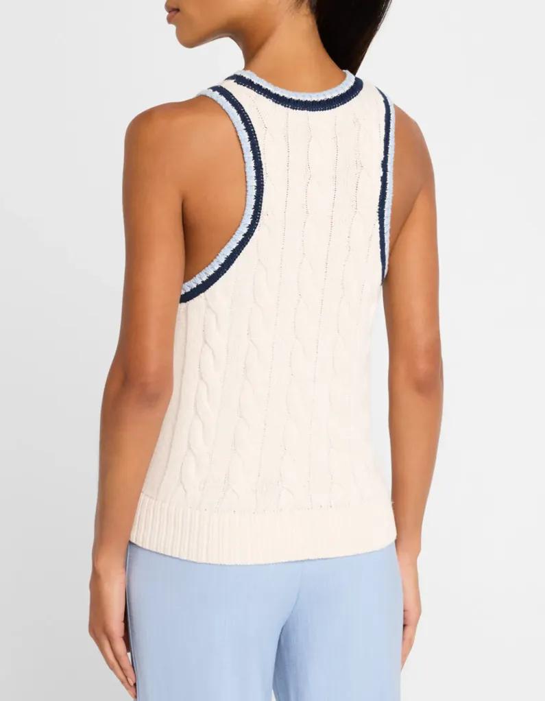 Veronica Beard- Jerrel Cable-Knit Tank Top