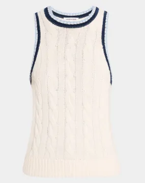Veronica Beard- Jerrel Cable-Knit Tank Top