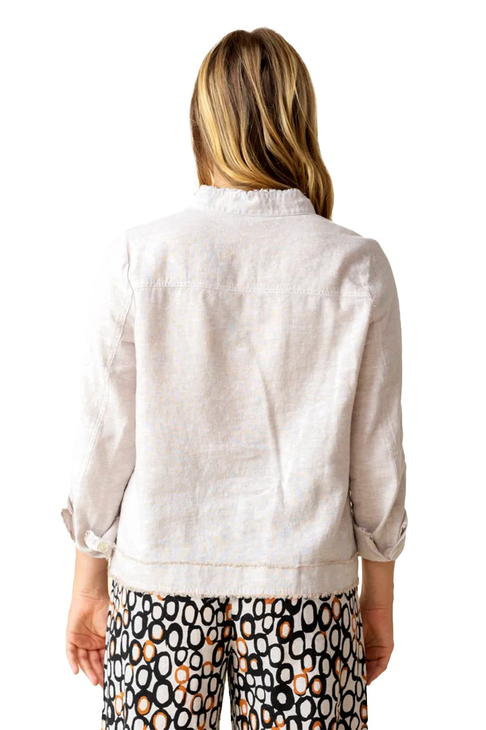 Women's Habitat Linen Solid Summer Breeze Jkt Oatmeal
